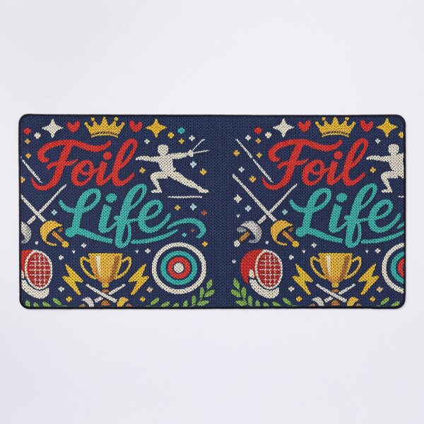 Item preview, Foil Life fencing saying in a knitted look designed and sold by Mauswohn.