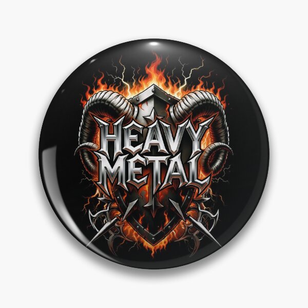 Item preview, Heavy Metal Shield Horns Crest Artwork designed and sold by DeimosArtIntl.