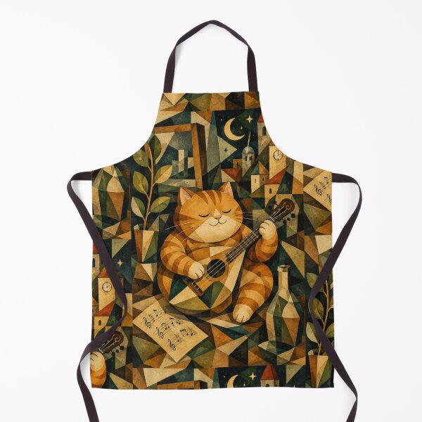 Item preview, Cute Chonky Orange Tabby Cat Playing Mandolin Gingerboi Art Dreamscape designed and sold by Mindworx21.
