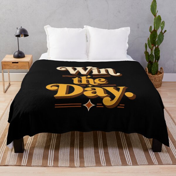 Item preview, Win the Day. | Retro Motivational Typography Design designed and sold by Irene Catchmind.