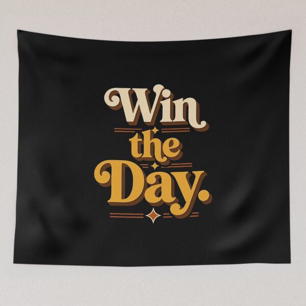 Item preview, Win the Day. | Retro Motivational Typography Design designed and sold by Irene Catchmind.