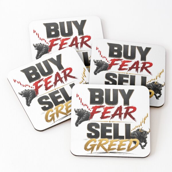 Artikelvorschau, Kaufen Angst Verkaufen Gier Trading Investor Typografie Shirt entworfen und verkauft von PipForgeStudio .