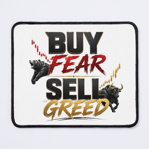 Item preview, Buy Fear Sell Greed Trading Investor Typography Shirt designed and sold by PipForgeStudio .