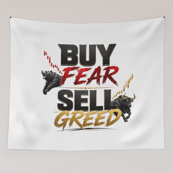 Item preview, Buy Fear Sell Greed Trading Investor Typography Shirt designed and sold by PipForgeStudio .