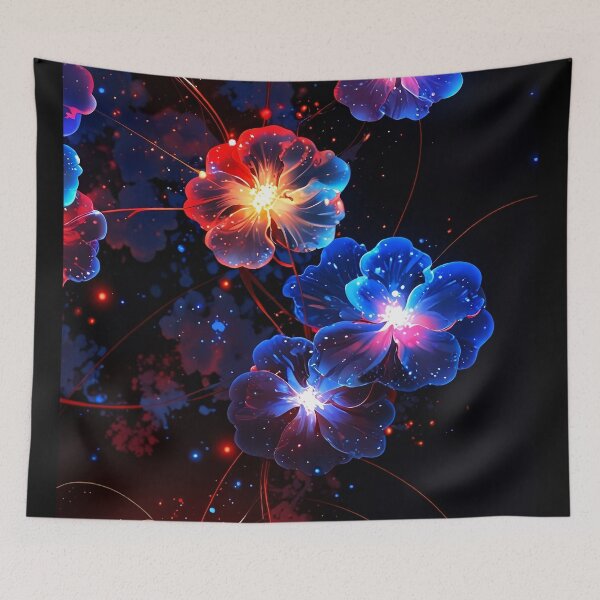 Item preview, Neon Bloom Dreams – Glowing Floral Fantasy Art designed and sold by IMuDesigner.