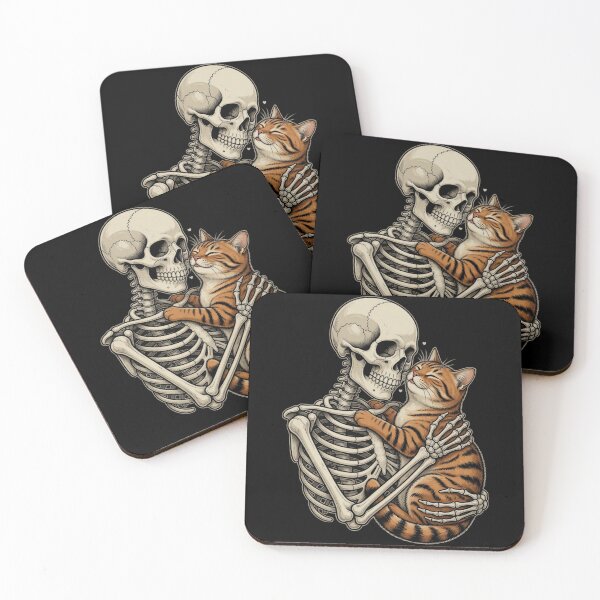 Item preview, Skeleton Hugging Cat Halloween Cat Lover Cat Mom Dad designed and sold by CF_VintageDesign.