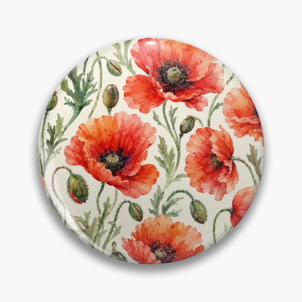 Item preview, Watercolor Poppy Pattern designed and sold by ZippyVibes81.