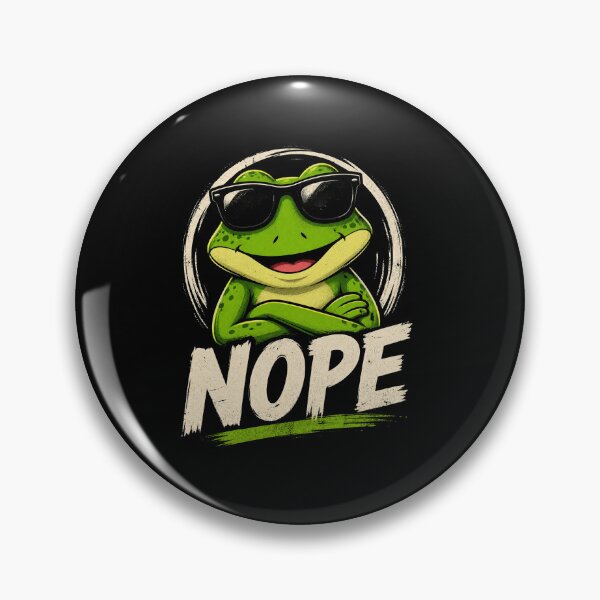 Item preview, Nope Funny Cool Frog Wearing Sunglasses Meme Design designed and sold by MiALopezArt.