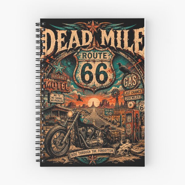Item preview, DEAD MILE 66 | Vintage Biker T-Shirt | Highway Of The Lost | RetroCrypt Studio designed and sold by RetroCrypt Studio.