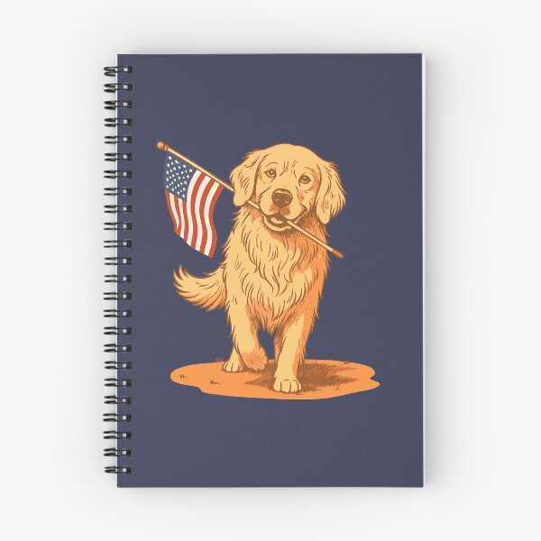 Item preview, Golden Retriever with American Flag | Patriotic Dog | Vintage USA designed and sold by donwillisjrart.