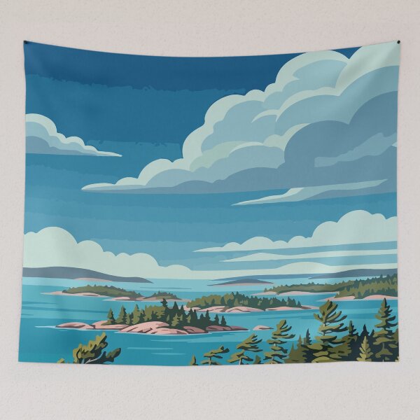 Item preview, Georgian Bay Islands National Park Canada Travel Vintage designed and sold by RareDeerArt.
