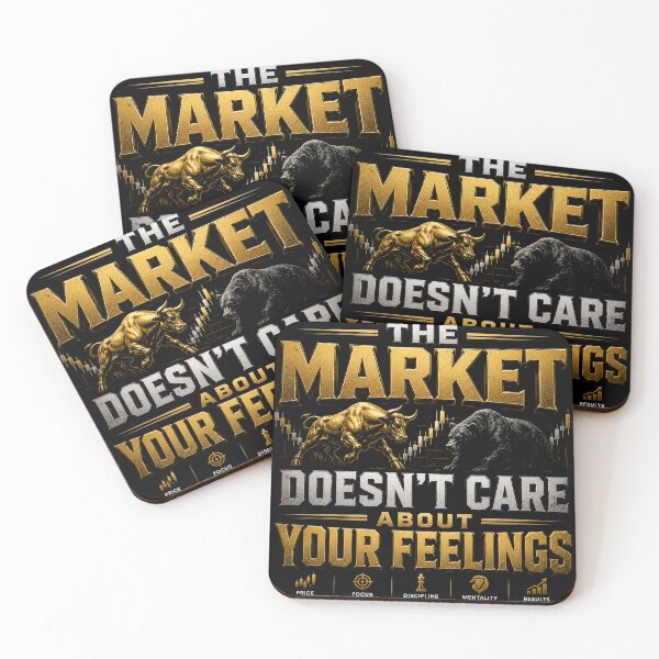 Artikelvorschau, Das Markt kümmert sich nicht um Ihre Gefühle – Trading-Shirt entworfen und verkauft von PipForgeStudio .