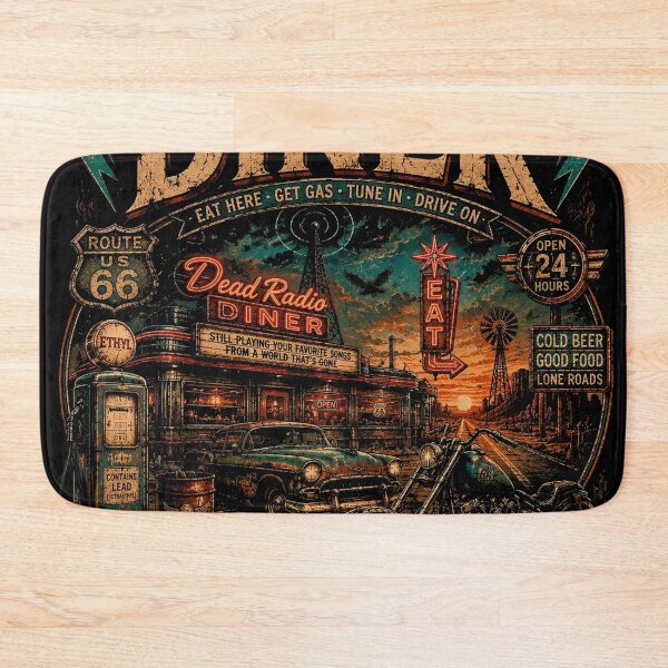 Item preview, DEAD RADIO DINER | Vintage Americana T-Shirt | Highway Of The Lost | RetroCrypt Studio designed and sold by RetroCrypt Studio.