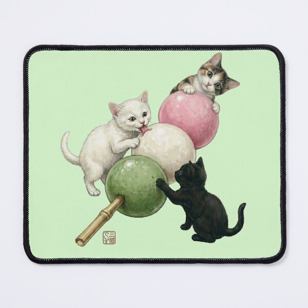 Item preview, Three Cute Kittens and Giant Hanami Dango designed and sold by JapanekoGallery.