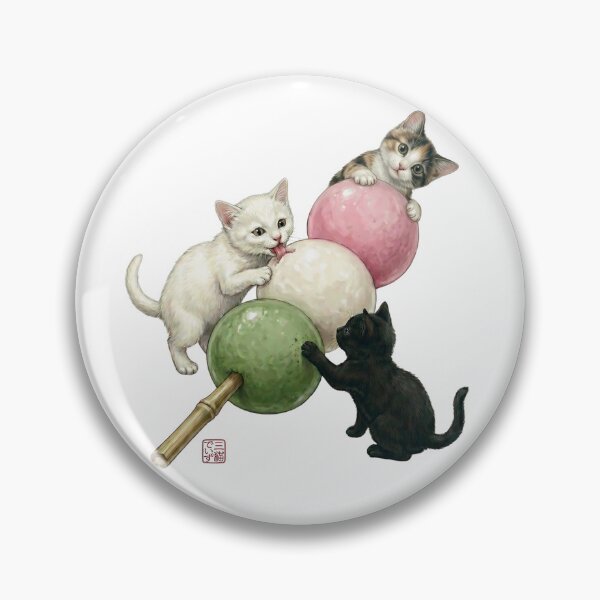 Item preview, Three Cute Kittens and Giant Hanami Dango designed and sold by JapanekoGallery.