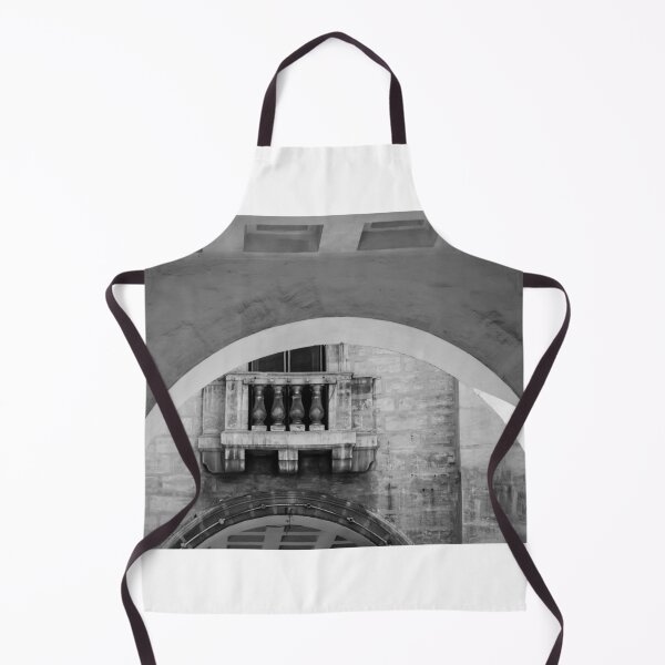 Item preview, Historic Stone Arch And Balustrade Balcony Framed By Architectural Passageway In Black And White designed and sold by Nmallia.