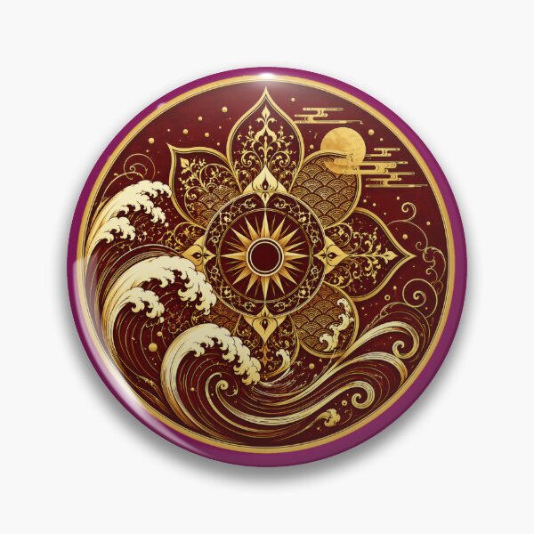 Item preview, Crimson Tide Crest – Japanese Sacred Flame Wave Emblem designed and sold by sunbowjp stadio.