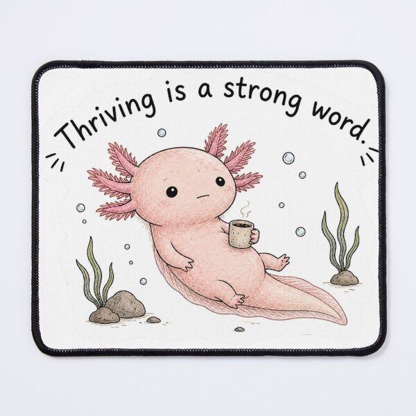 Item preview, Funny Axolotl | thriving is a strong word designed and sold by KJ Juliet.