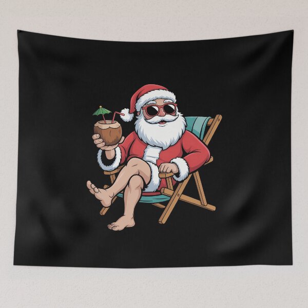 Item preview, Christmas in July Santa on Beach Independence Day Summer designed and sold by SapfireStuArt.