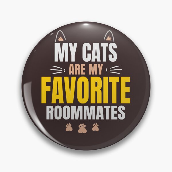 Item preview, My Cats Are My Favorite Roommates Funny Cat Lover Typography T-Shirt designed and sold by HeartAndArtShop.