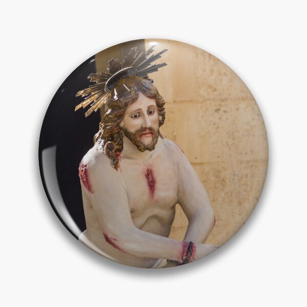 Item preview, Statue of Jesus Christ With Crown of Thorns Depicting Suffering and Wounds in Church Setting designed and sold by Nmallia.