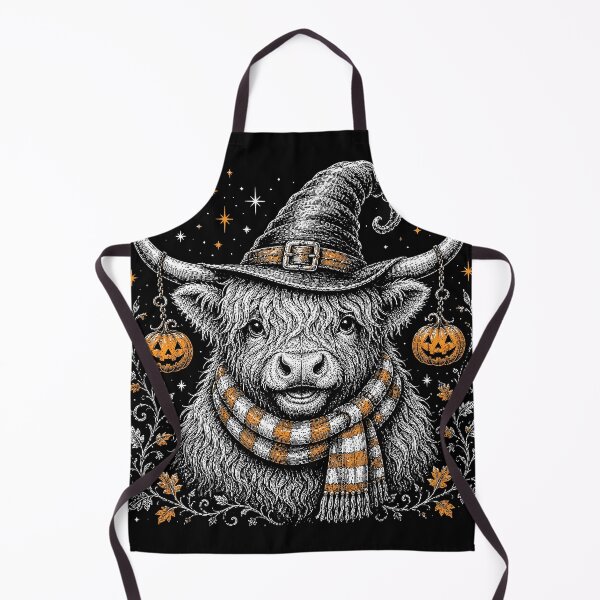 Item preview, Retro Vintage Halloween Highland Cow designed and sold by OMITTEROMINOUS.