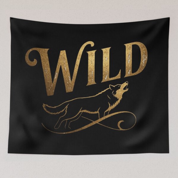 Item preview, Gold Wild Wolf Motivational Typography Art designed and sold by MarZeDesigns .