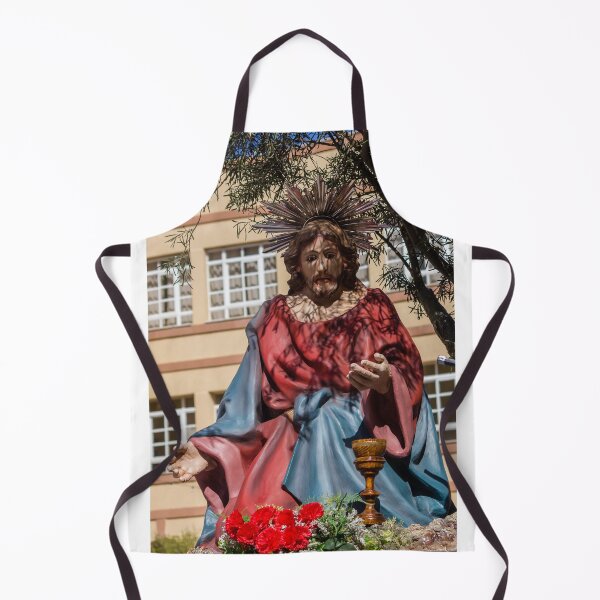 Item preview, Outdoor Religious Statue of Jesus in Red Robe With Halo and Tree Shadows designed and sold by Nmallia.