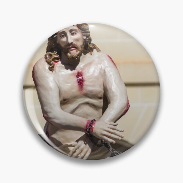 Item preview, Statue of Jesus Bound in Suffering With Crown of Thorns and Wounds During Religious Procession designed and sold by Nmallia.