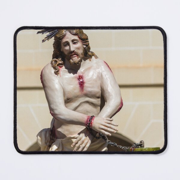Item preview, Statue of Jesus Bound in Suffering With Crown of Thorns and Wounds During Religious Procession designed and sold by Nmallia.