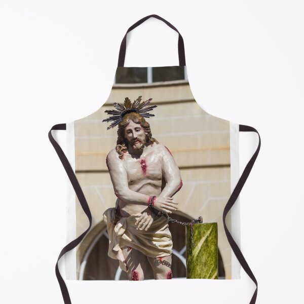 Item preview, Statue of Jesus Bound in Suffering With Crown of Thorns and Wounds During Religious Procession designed and sold by Nmallia.