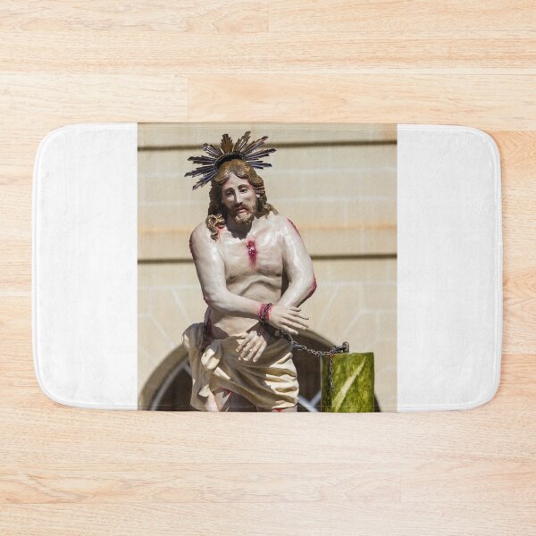 Item preview, Statue of Jesus Bound in Suffering With Crown of Thorns and Wounds During Religious Procession designed and sold by Nmallia.