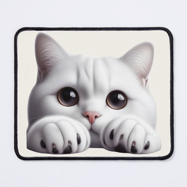 Item preview, Charming Peekaboo White Cat Paws Sticker designed and sold by CatandTea.