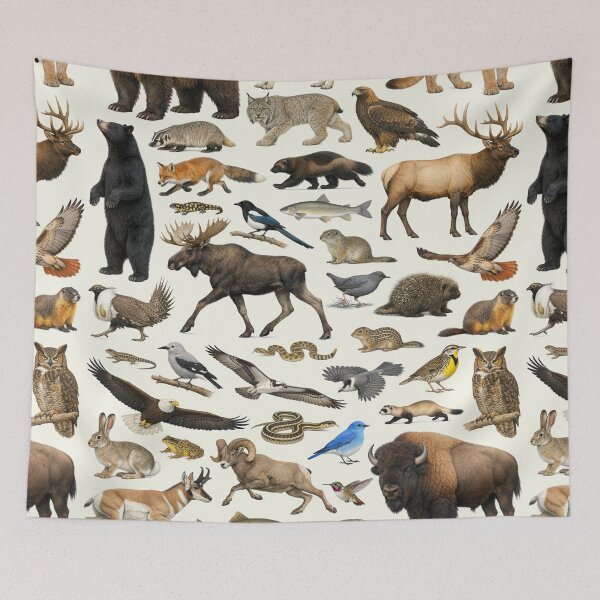 Item preview, Animals of Wyoming Retro Style Identification Chart designed and sold by kakarikihill.