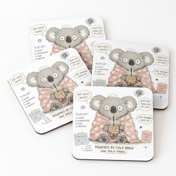 Item preview, Anxious Koala Powered By Cold Brew designed and sold by So Much 2 See.