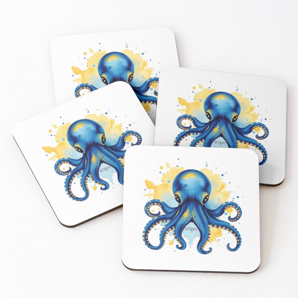Item preview, Octopus Watercolor Splash - Modern Graphic Art Sti designed and sold by QuirkThreadsCo.