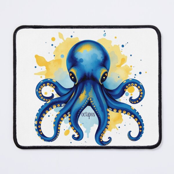 Item preview, Octopus Watercolor Splash - Modern Graphic Art Sti designed and sold by QuirkThreadsCo.