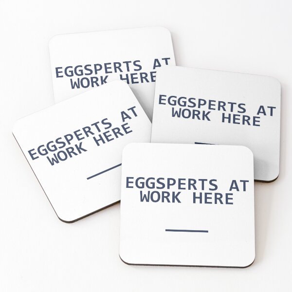 Item preview, "EGGSPERTS AT WORK HERE" Minimalist Quote Sticker designed and sold by QuirkThreadsCo.