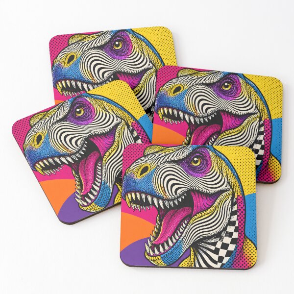 Item preview, Pop Art T-Rex Psychedelic Zebra Pattern Dinosaur designed and sold by PreeCha Art & Co..