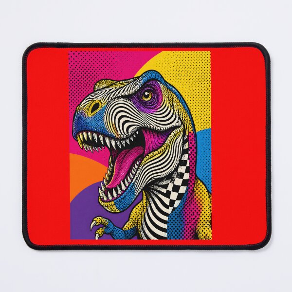 Item preview, Pop Art T-Rex Psychedelic Zebra Pattern Dinosaur designed and sold by PreeCha Art & Co..