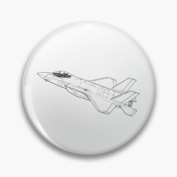 Item preview, Black and White Modern Stealth Fighter Jet Line Art Illustration designed and sold by Combat Skies.
