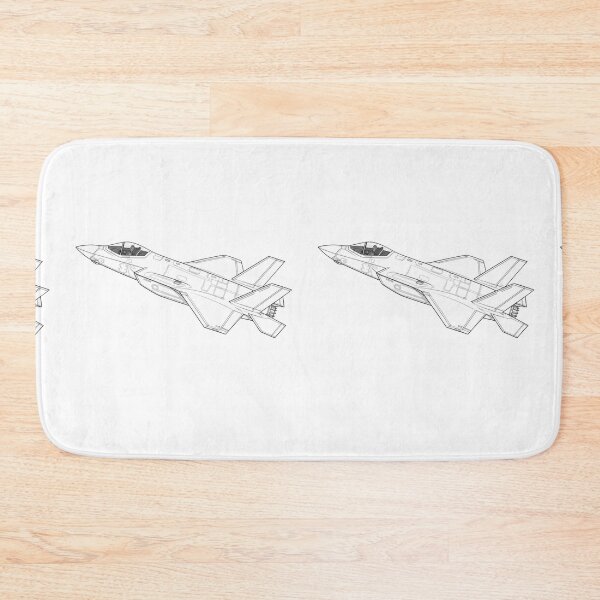 Item preview, Black and White Modern Stealth Fighter Jet Line Art Illustration designed and sold by Combat Skies.
