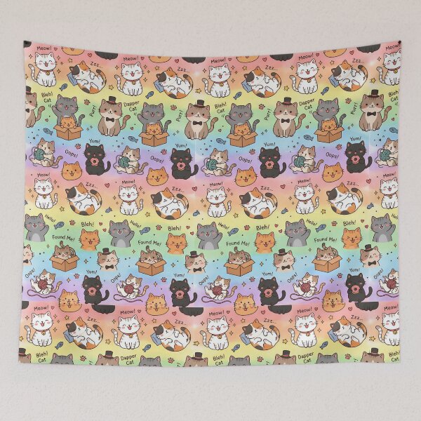 Item preview, Super Cute Kawaii Cats designed and sold by FunFitsFactory.