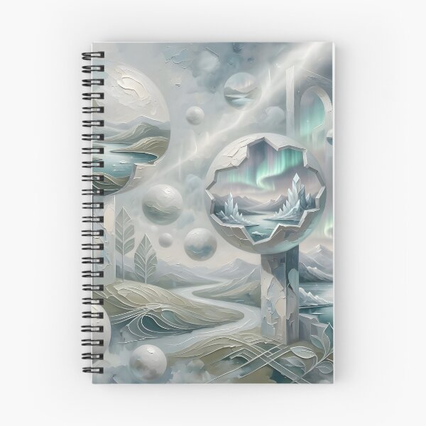 Item preview, Aurora Crystal Portals | Northern Lights Fantasy Landscape | Surreal Wall Art designed and sold by DreamyWallVibes.