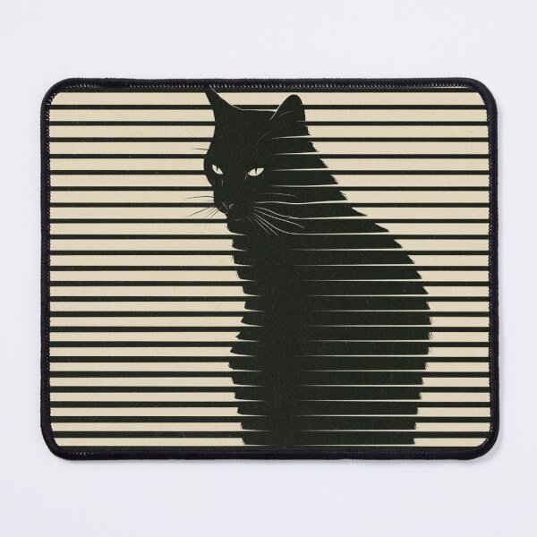 Item preview, Black Cat Blinds - Minimalist Optical Illusion Gothic Cat Art designed and sold by PharaonicArtist.