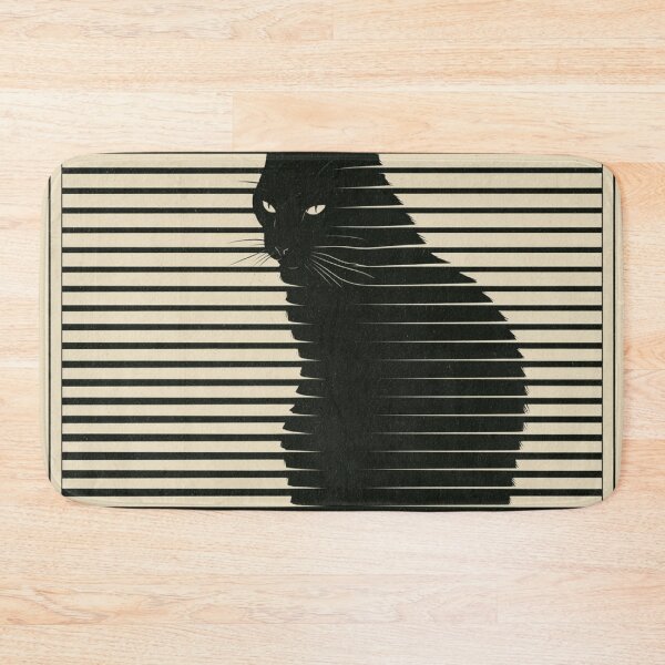 Item preview, Black Cat Blinds  - Minimalist Optical Illusion Gothic Cat Art designed and sold by PharaonicArtist.