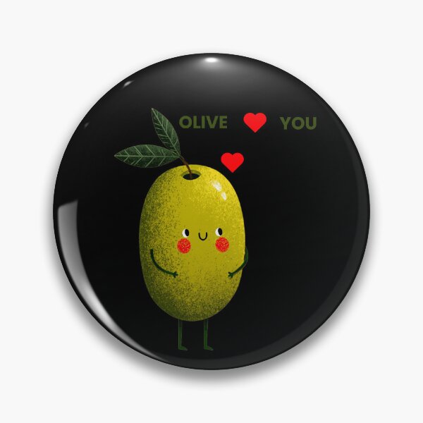 Item preview, Cute Olive with Red Love Hearts says "Olive You" (I love you) designed and sold by Artmugic.
