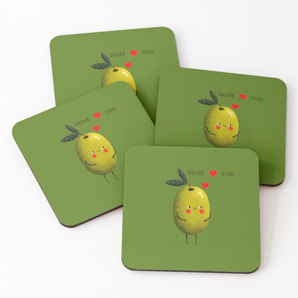 Item preview, Cute Olive with Red Love Hearts says "Olive You" (I love you) designed and sold by Artmugic.