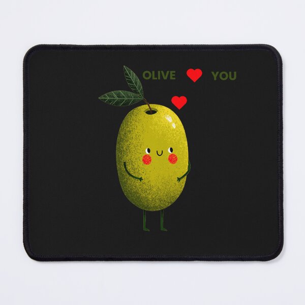Item preview, Cute Olive with Red Love Hearts says "Olive You" (I love you) designed and sold by Artmugic.