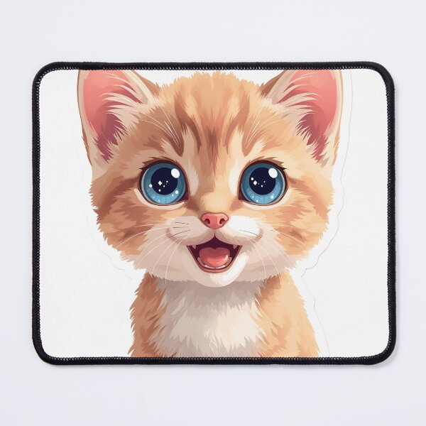 Item preview, Cute Orange Kitten Sticker | Kawaii Cat With Big Blue Eyes | Adorable Kitty Art designed and sold by AhiraDesign.